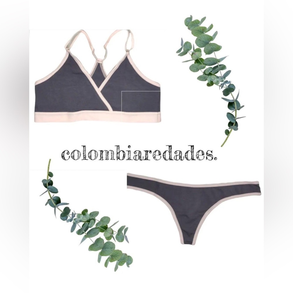 Cotton bra and thongs size M